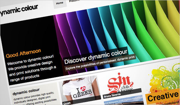 Dynamic Colour Homepage Screengrab
